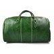Mens leather duffle bag green shoulder bag travel bag luggage weekender carryon cabin bag