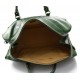 Mens leather duffle bag green shoulder bag travel bag luggage weekender carryon cabin bag