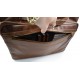 Leather shoulder messenger bag ipad laptop brown women men notebook bag