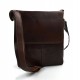 Bolso de cuero bolso tableta piel XXL bandolera piel bolso de hombre bolso de mujer marron oscuro