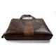 Leather notebook ipad tablet satchel dark brown messenger men ladies bag