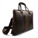 Leather notebook ipad tablet satchel dark brown messenger men ladies bag