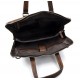 Leather notebook ipad tablet satchel dark brown messenger men ladies bag
