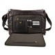 Genuine italian leather XXL shoulder messenger bag ipad laptop ladies men notebook dark brown