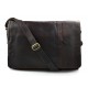 Sac à bandoulière en cuir XXL sac homme femme sac d'épaule messenger marron foncè