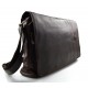 Genuine italian leather XXL shoulder messenger bag ipad laptop ladies men notebook dark brown