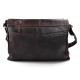 Genuine italian leather XXL shoulder messenger bag ipad laptop ladies men notebook dark brown