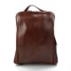 Backpack genuine leather travel bag weekender sports bag brown