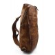 Mens waist leather shoulder bag hobo bag travel back brown