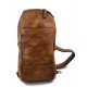 Mens waist leather shoulder bag hobo bag travel back brown