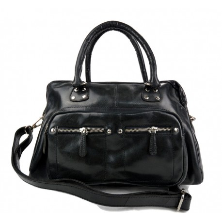 Sac cuir femme san en cuir d'èpaule bandoulierè en cuir noir