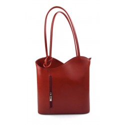 Bolso de piel mujer rojo bolso de cuero mochila bandolera