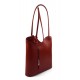 Borsa pelle donna zaino rosso con manici a spalla