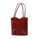 Borsa pelle donna zaino rosso con manici a spalla