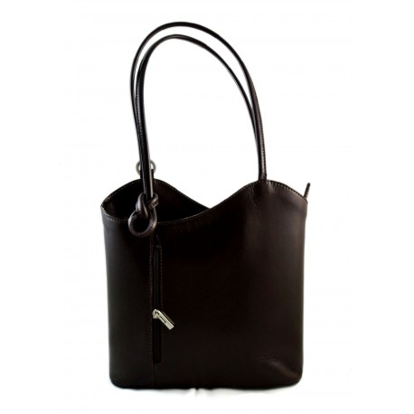 Bolso de piel mujer marròn oscuro bolso de cuero mochila bandolera