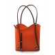 Sac à dos femme orange marron sac d'èpaule sac à main en cuir