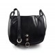 Bolsa de cuero de mujer negro  made in Italy bandolera bolso de espalda bolso de piel