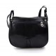 Bolsa de cuero de mujer negro  made in Italy bandolera bolso de espalda bolso de piel