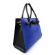 Borsa pelle donna a mano e a tracolla blu borsa VIP