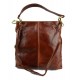 Leather ladies handbag shoulder bag luxury leather bag brown