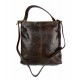 Leather ladies handbag shoulder bag luxury leather bag dark brown