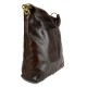 Leather ladies handbag shoulder bag luxury leather bag dark brown