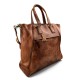 Leather ladies handbag brown shopper shopping bag shoulder bag