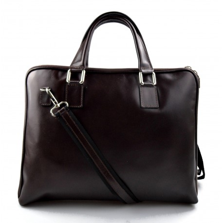 Bolso de cuero genuino de mujer marron oscuro bolso de espalda