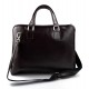 Women leather shoulder bag genuine italian leather handbag dark brown