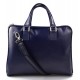 Women leather shoulder bag genuine italian leather handbag blue