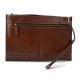 Leather pouch brown leather zipped bag big leather clutch zipper pouch leather zipper