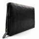 Leather pouch leather zipped bag big leather clutch zipper pouch leather zipper black