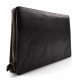 Leather pouch leather zipped bag big leather clutch zipper pouch leather zipper dark brown