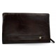 Leather pouch leather zipped bag big leather clutch zipper pouch leather zipper dark brown