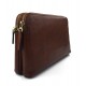 Leather clutch brown leather zipped bag big leather clutch zipper pouch leather