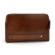 Leather clutch brown leather zipped bag big leather clutch zipper pouch leather