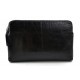 Leather clutch black leather zipped bag big leather clutch zipper pouch leather