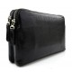 Leather clutch black leather zipped bag big leather clutch zipper pouch leather