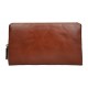 Leather pouch leather zipped bag big leather clutch zipper brown pouch leather zipper