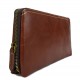 Leather pouch leather zipped bag big leather clutch zipper brown pouch leather zipper