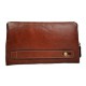 Leather pouch leather zipped bag big leather clutch zipper brown pouch leather zipper