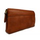 Clutch leather pouch leather zipped bag big leather clutch zipper brown pouch leather