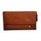 Clutch leather pouch leather zipped bag big leather clutch zipper brown pouch leather