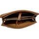 Clutch leather pouch leather zipped bag big leather clutch zipper brown pouch leather