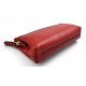 Clutch leather pouch leather zipped bag big leather clutch zipper red pouch leather