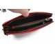 Clutch leather pouch leather zipped bag big leather clutch zipper red pouch leather