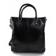 Ladies buffalo leather black handbag womens shoulder bag