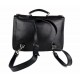 Carpeta de cuero bolso de hombre bolso de mujer mochila de piel bolso de cuero messenger negro