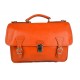 Carpeta de cuero bolso de hombre bolso de mujer mochila de piel bolso de cuero messenger naranja