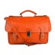 Carpeta de cuero bolso de hombre bolso de mujer mochila de piel bolso de cuero messenger naranja